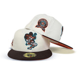 Off White Detroit Tigers Brown Visor Orange Bottom 1968 World Champions Side Patch New Era 59Fifty Fitted