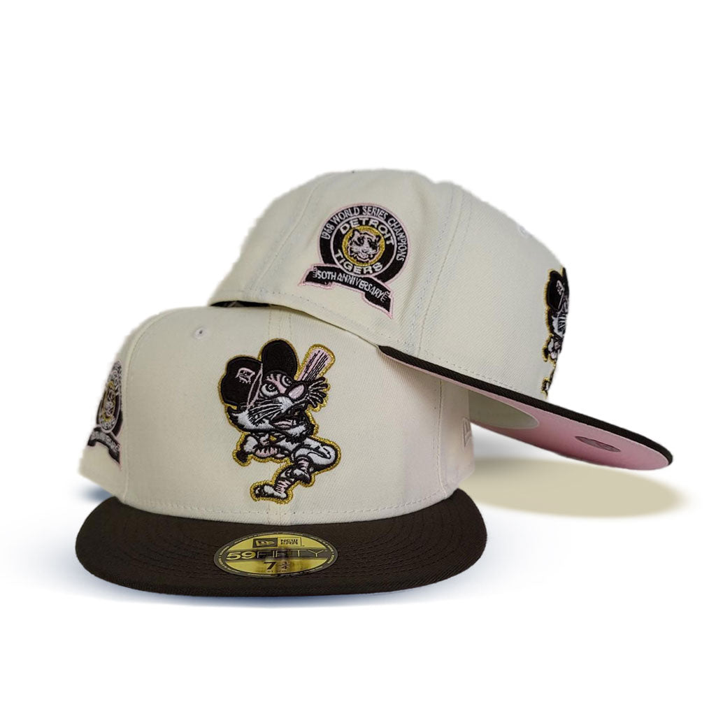 Cream Detriot Tigers Red Bottom 1968 World Series Champions Side Patch New  Era 59Fifty Fitted