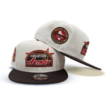 Off White Houston Astros Brown Visor Red Bottom Celebrating 45th Years Side Patch New Era 9Fifty Snapback
