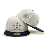 Off White Houston Astros Navy Blue Visor Gray Bottom 2017 World Series Side Patch New Era 59Fifty Fitted