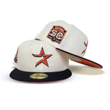 Off White Houston Astros Navy Visor Orange Bottom 50th Anniversary Side patch New Era 59Fifty Fitted