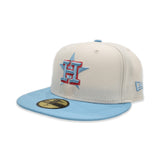 Off White Houston Astros Sky Blue Visor Gray Bottom Color Pack New Era 59Fifty Fitted