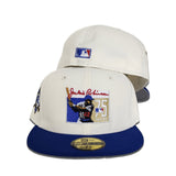 Off White Jackie Robinson 75th Years Royal Blue Visor Gray Bottom 42 Side Patch New Era 59Fifty Fitted