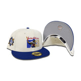 Off White Jackie Robinson 75th Years Royal Blue Visor Gray Bottom 42 Side Patch New Era 59Fifty Fitted