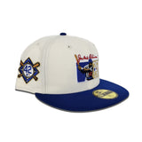 Off White Jackie Robinson 75th Years Royal Blue Visor Gray Bottom 42 Side Patch New Era 59Fifty Fitted