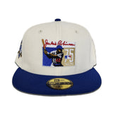 Off White Jackie Robinson 75th Years Royal Blue Visor Gray Bottom 42 Side Patch New Era 59Fifty Fitted