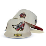 Off White Los Angeles Angels Red Bottom 40th Season Side Patch New Era 59Fifty Fitted
