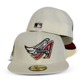 Off White Los Angeles Angels Red Bottom 40th Season Side Patch New Era 59Fifty Fitted