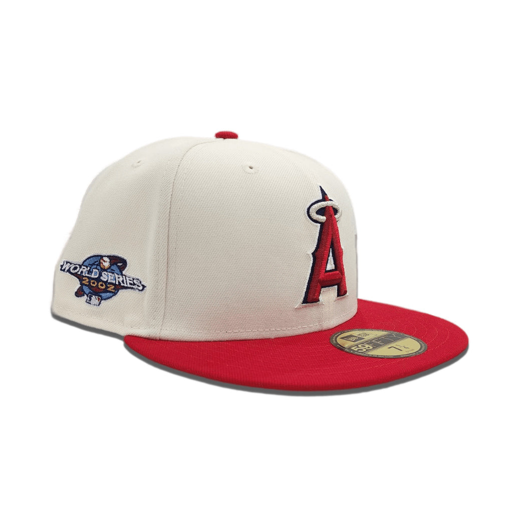 Off White Los Angeles Angels 2001 World Series Patch New Era Fitted 67/8