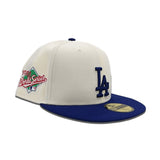 Off White Los Angeles Dodgers Royal Blue Visor Gray Bottom 1988 World Series Side Patch New Era 59Fifty Fitted