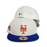 Off White New York Mets Royal Blue Visor Gray Bottom 1986 World Series Side Patch New Era 59Fifty Fitted