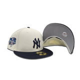 Off White New York Yankees Navy Blue Visor Gray Bottom 2000 World Series Side Patch New Era 59Fifty Fitted