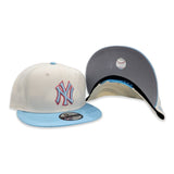 Off White New York Yankees Sky Blue Visor Gray Bottom Color Pack New Era 9Fifty Snapback