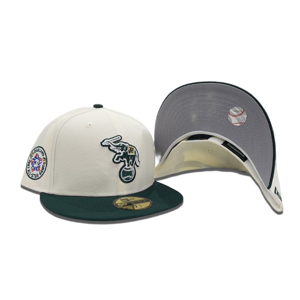 Oakland Athletics Elephant Patch New Era 59FIFTY Fitted Hat (Navy Black Gray Under BRIM) 7 3/4