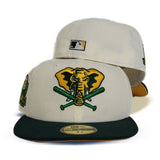 Off White Oakland Athletics Green Visor Yellow Bottom 40th Anniversary Side Patch New Era 59Fifty Fitted