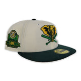 Off White Oakland Athletics Green Visor Yellow Bottom 40th Anniversary Side Patch New Era 59Fifty Fitted