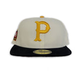 Off White Pittsburgh Pirates Black Corduroy Visor Red Bottom 1925 World Series Side Patch New Era 59Fifty Fitted