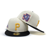 Off White Pittsburgh Pirates Black Visor Gray Bottom 76th World Series Side Patch New Era 59Fifty Fitted