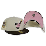 Off White San Deigo Padres Brown Visor Pink Bottom 1968 World Champions Side Patch New Era 59Fifty Fitted