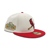 Off White St. Louis Cardinals Red Visor Gray Bottom 2011 World Series Side Patch New Era 59Fifty Fitted