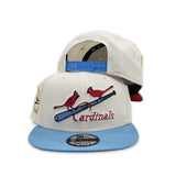 Off White St. Louis Cardinals Sky Blue Visor Red Bottom 1931 World Series Side Patch New Era 9Fifty Snapback