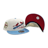 Off White St. Louis Cardinals Sky Blue Visor Red Bottom 1931 World Series Side Patch New Era 9Fifty Snapback