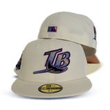 Off White Tampa Bay Rays Peach Bottom 2020 World Champions Side Patch New Era 59Fifty Fitted