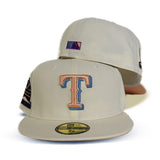 Off White Texas Rangers Peach Bottom 2020 World Champions Side Patch New Era 59Fifty Fitted