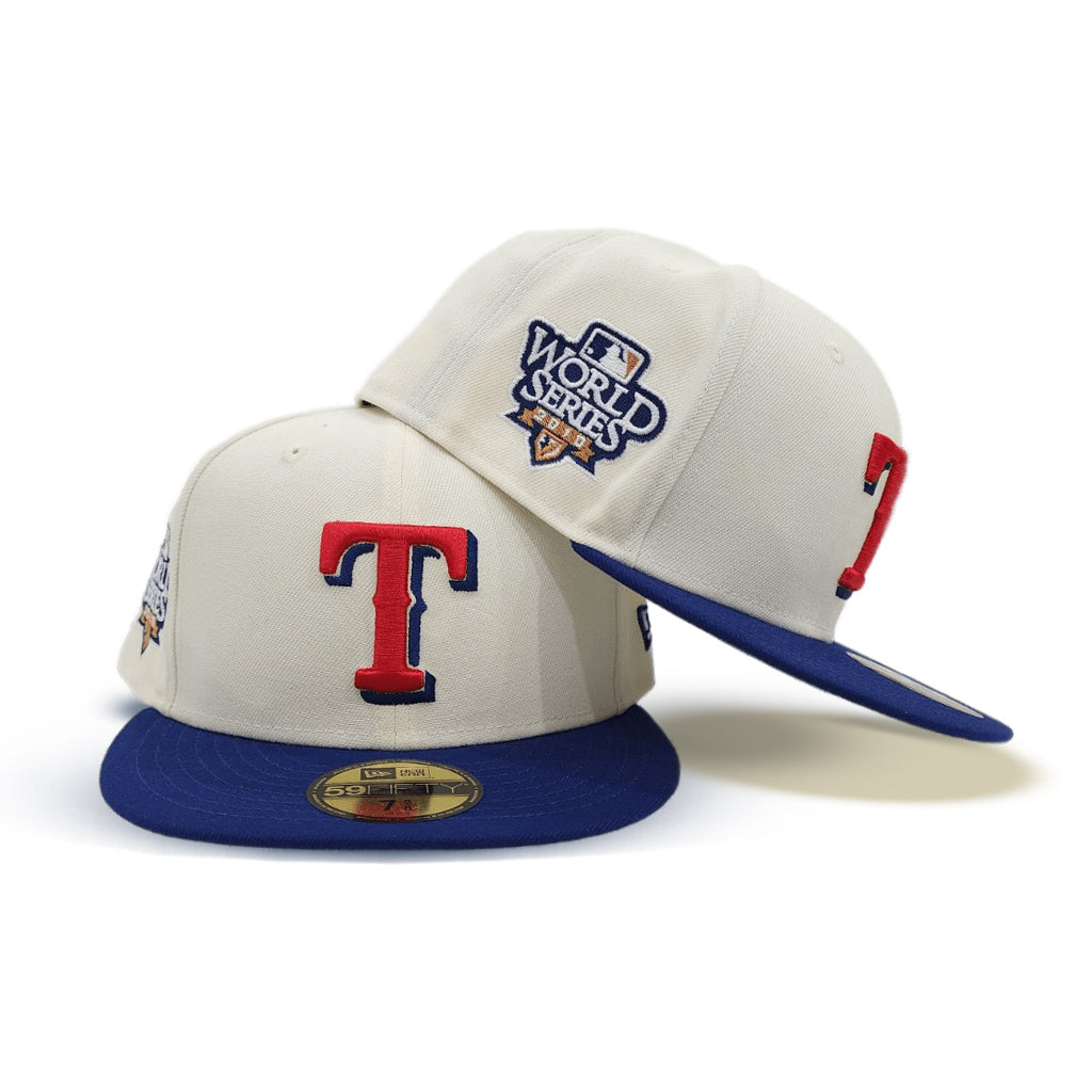 Off White Texas Rangers 2010 World Series Side Patch New Era Fitted 8