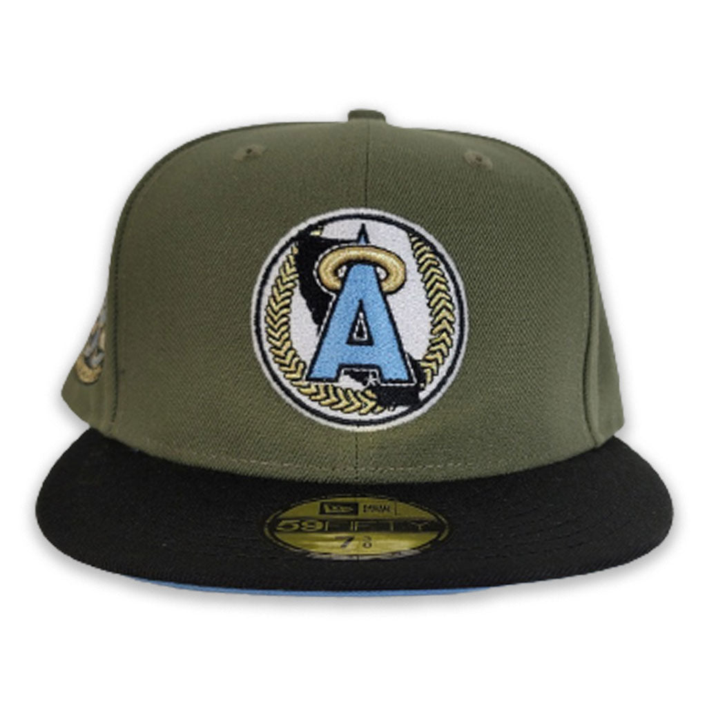 Navy Blue Los Angeles Angels Icy Blue Bottom 40th Season Side Patch New Era 59FIFTY Fitted 71/2