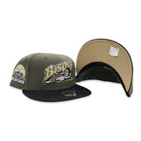 Olive Green Buffalo Bisons Black Visor Vegas Gold Bottom 25th Years Side Patch New Era 9Fifty Snapback