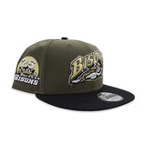 Olive Green Buffalo Bisons Black Visor Vegas Gold Bottom 25th Years Side Patch New Era 9Fifty Snapback