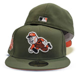 Olive Green Cincinnati Reds Orange Bottom150th Anniversary side Patch New Era 59Fifty Fitted