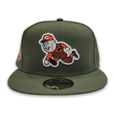 Olive Green Cincinnati Reds Orange Bottom150th Anniversary side Patch New Era 59Fifty Fitted