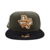 Olive Green Houston Astros Black Corduroy Visor Fall Orange Bottom 50th Anniversary Side Patch New Era 9Fifty Snapback