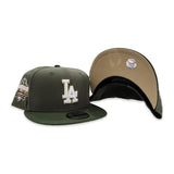 Olive Green Los Angeles Dodgers Rifle Green Visor Vegas Gold Bottom 40th Anniversary Side Patch New Era 9Fifty Snapback