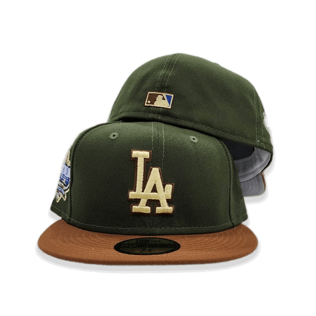 Olive green fitted hat with side patch Clearance