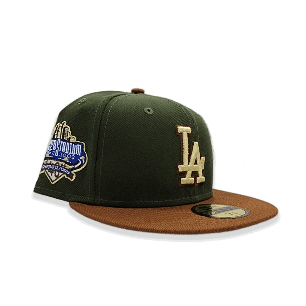 Olive Green Los Angeles Dodgers Toast Visor Gray Bottom 40th Anniversary Side Patch New Era 59Fifty Fitted