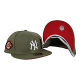 Olive Green New York Yankees Red Bottom Statue of Liberty New Era 59Fifty Fitted