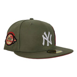 Olive Green New York Yankees Red Bottom Statue of Liberty New Era 59Fifty Fitted