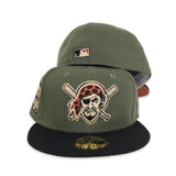 Olive Green Pittsburgh Pirates Black Visor Rust Bottom 1994 All Star Game Side Patch New Era 59Fifty Fitted