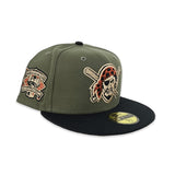 Olive Green Pittsburgh Pirates Black Visor Rust Bottom 1994 All Star Game Side Patch New Era 59Fifty Fitted