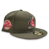 Olive Green St. Louis Cardinals Pink Bottom 1964 World Series Side Patch New Era 59Fifty Fitted