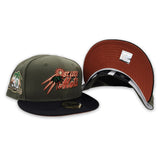 Olive Green St. Lucie Mets Black Visor Rust Bottom 30th Anniversary Side Patch New Era 59Fifty Fitted