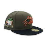 Olive Green St. Lucie Mets Black Visor Rust Bottom 30th Anniversary Side Patch New Era 59Fifty Fitted