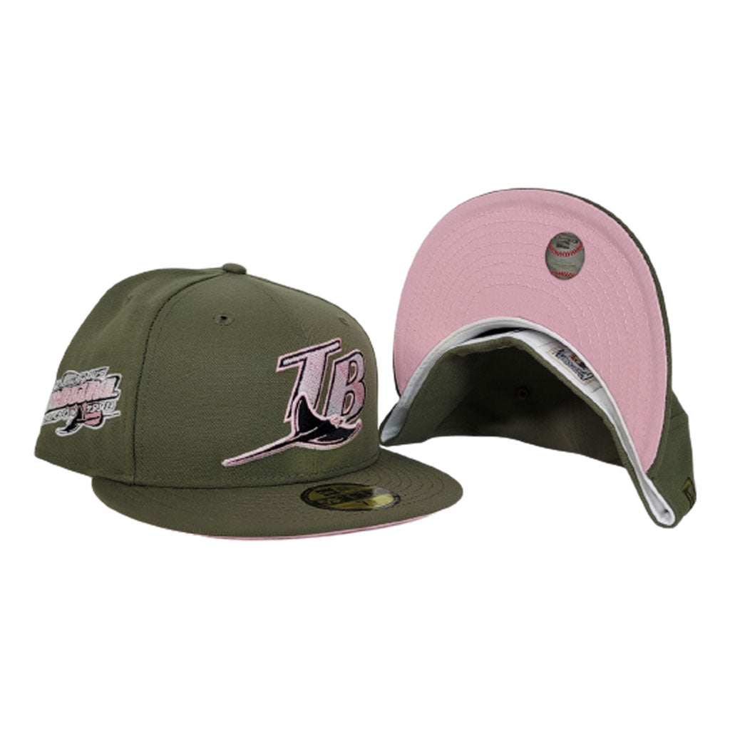 Men's Tampa Bay Rays New Era Pink/Green Cooperstown Collection 1998  Inaugural Season Passion Forest 59FIFTY