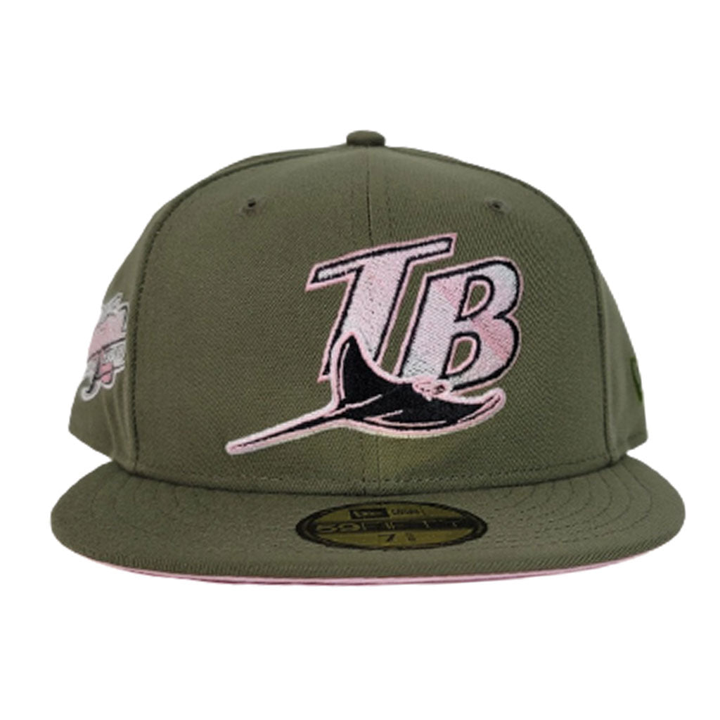 Men's Tampa Bay Rays New Era Pink/Green Cooperstown Collection 1998  Inaugural Season Passion Forest 59FIFTY