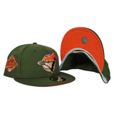 Olive Green Toronto Blue Jays Orange Bottom 1992 World Series Patch New Era 59Fifty Fitted