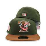 Olive Green Toronto Blue Jays Toast Visor Pink Bottom 20th Anniversary Side Patch New Era 59Fifty Fitted