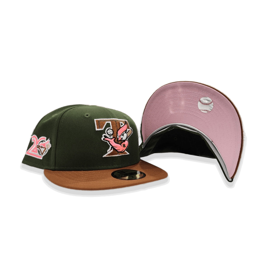 Cincinnati Reds New Era Pink Undervisor 59FIFTY Fitted Hat - Khaki/Olive